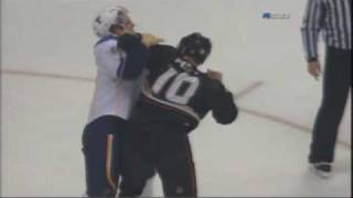 Jay McClement vs Corey Perry Dec 10 2008 [upl. by Niatsirt202]