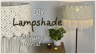 Macrame Lampshade Chandelier Abajur Lampenschirm Luminária DIY [upl. by Yllah]