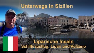 Italien Sizilien  Liparische Inseln Schiffsausflug nach Lipari und Vulcano [upl. by Egap]