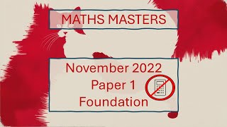 Edexcel Foundation November 2022 Paper 1 NonCalculator  Questions 14 [upl. by Brodie]