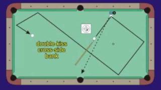 Pool and billiards crossside doublekiss bank of a frozen ball NV B94 [upl. by Donegan]