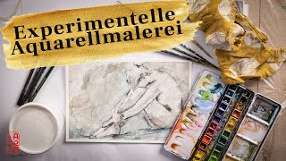 Alice ART Experimentelle Aquarellmalerei Spuren mit Gesso [upl. by Nnaid34]