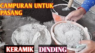 Pasang keramik dinding irit bahan pakai adukan campuran bahan 42 [upl. by Nahgen]