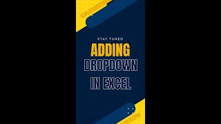 Adding Dropdown List in Excel  SampM Vlogs excel ms365 exceltips microexcel [upl. by Calderon31]