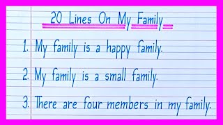 20 lines on My Family in englishEssay on My Family in englishMy Family essay in english [upl. by Dennie]