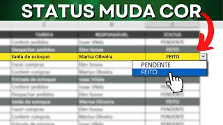 Como fazer Excel Pintar Linha Inteira Automatica  Status Muda Cor  Formatação Condicional [upl. by Stevy]