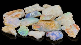 Raw Sparkling Multifired Barred Australian Coober Pedy Opal Stone Parcel [upl. by Fogarty]