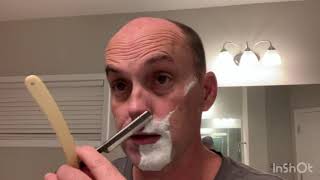 Straight Razor Shave Vintage Solingen Razor [upl. by Amihsat]