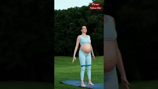 Pregnant woman doing yoga for healthy baby shorts shortsfeed shortsviral relaxingmeditationyoga [upl. by Tandi]