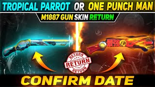 TROPICAL PARROT M1887 RETURN  UPCOMING EVENT IN FREE FIRE  MYSTERY SHOP  FIRE FIRE NEW EVENT [upl. by Aitel]