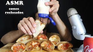 CONES RECHEADOS  ASMR MUKBANG sons de mastigação [upl. by Assilrac811]