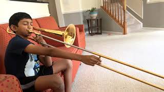 Trombone beginner kids  Mary had a little lamb  Yeet Boy [upl. by Noemys]