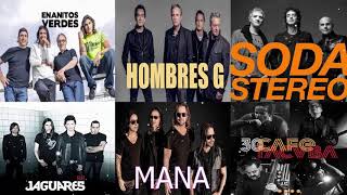 Enanitos Verdes Hombres GSoda EstéreoJaguares ManaCafe Tacvba MIX EXITOS  Música Rock Española [upl. by Ydarg]