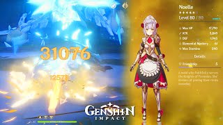 Genshin Impact  Noelle DPS 5800 Atk Damage Test Full Food vs Team Support Showcase [upl. by Nyasuh]