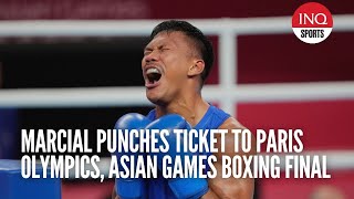 Eumir Marcial punches ticket to Paris Olympics Asian Games boxing final [upl. by Guildroy]