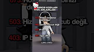 Roblox error kodları ve anlamları👾  CR venuslogia  shorts short fyp roblox [upl. by Sierra]