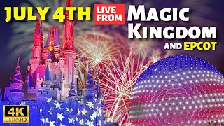 🔴LIVE🔴 HUGE July 4th FIREWORKS From Walt Disney World  Magic Kingdom amp EPCOT Nighttime Fireworks [upl. by Alphonse]