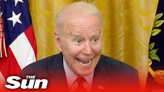 Joe Biden labelled ‘creepy’ as he whispers repeatedly during QampA [upl. by Shakespeare195]