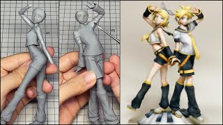 鏡音リンampレンのフィギュアを作ってみた【粘土】How to make a figure of Kagamine Lin amp Ren [upl. by Hgielime]