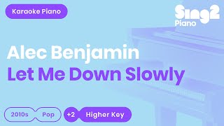 Alec Benjamin  Let Me Down Slowly Higher Key Karaoke Piano [upl. by Hterrag207]