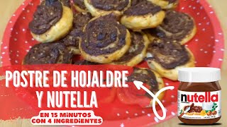 POSTRE Fácil y Rápido de HOJALDRE y NUTELLA [upl. by Ria]