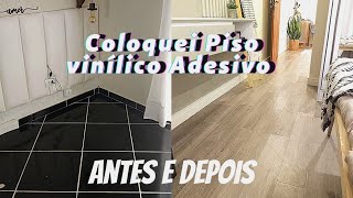 COLOQUEI PISO VINÍLICO ADESIVO NO QUARTO DE CASAL FACÍL SEM SUJEIRA PASSO A PASSO [upl. by Anasiul]