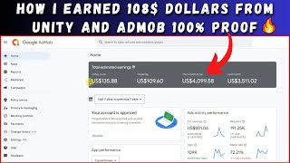 How I earned 108 dollars from unity and admob  100 Proof  Google AdMob and Unity Tutorial [upl. by Mackler]