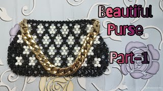 3D Beaded Beautiful Purse 👛 Tutorial Part1 by Craft Novelty Sons [upl. by Zenda]