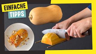 Butternut Kürbis schneiden und schälen  Tipps amp Tricks und leckeres Rezept [upl. by Cornew]