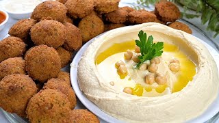 الطريقة الصحيحة لعمل فلافل مقرمشة وحمص كريمي ولذيذ Flavorful Hummus and Crunchy Falafel Recipe [upl. by Eberhart]