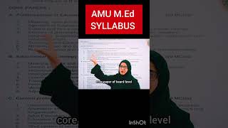 MEd  AMU syllabus [upl. by Myrtice967]