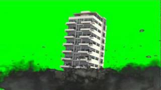 Building Demolition Green Screen 169 [upl. by Drews]