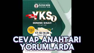 ÖZDEBİR TÜRKİYE GENELİ DENEME 7 Y7224 CEVAP ANAHTARI [upl. by Oilcareh]