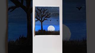 Beautiful night scenery painting art painting shorts [upl. by Eriuqs]