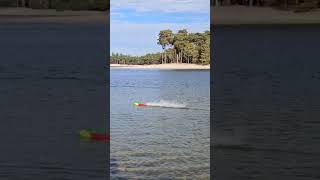 DIY RC Boat Mini Hydro doing laps at 77kmh [upl. by Zehc]