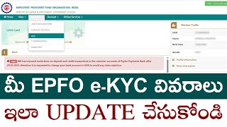 How to Update eKYC Details in EPFO Portal in Telugu  Tech Patashala [upl. by Staci]