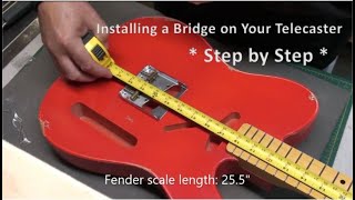 Installing a Telecaster Bridge on an Electric GuitarStep by Step Red Fender Telecaster Parts Build [upl. by Thorstein]