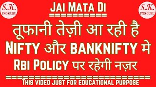 view about Nifty and bank nifty for tomorrow 9th october ie Rbi policy [upl. by Nananne]