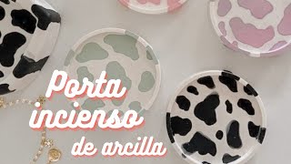 PORTA INCIENSO de arcilla AESTHETIC 🎀 DIY cerámica fría AIR CLAY inspirado Pinterest 🩷CLAY ART [upl. by Adyahs]