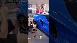 Hyperlapse and final results of paint protection film install on a Lotus Emira ppf detailing [upl. by Hanala553]