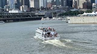 Water bus entering the Old Port of Montreal ⛵️waterbus cruise vehicles canada quebec montreal [upl. by Heller]