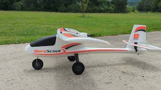 First Flight with my First RC Airplane  HobbyZone Aeroscout [upl. by Newra]