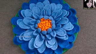 কুশিকাটার কুশন কভার তৈরি  Crochet lotus cushion cover [upl. by Eyma]