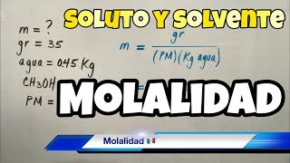 Molalidad y Molaridad Química ejercicios [upl. by Roselani846]