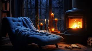 Reading Corner with Rain Thunderstorm and Crackling Fire for Relaxation and Sleep  Nature Sounds [upl. by Nywnorb]