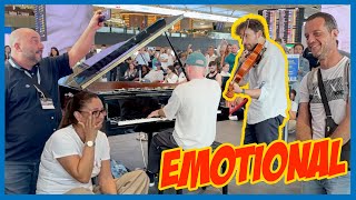 FIX YOU by Coldplay on PUBLIC PIANO and the airport gets EMOTIONAL ♥️🎻 [upl. by Endaira616]