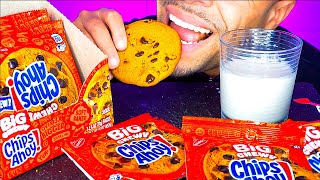 CHIPS AHOY BIG CHEWY CHOCOLATE CHIP COOKIES WITH MILK EATING CANDY MOUTH SOUNDS ASMR MUKBANG [upl. by Jonati795]