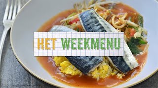 Het Weekmenu 2  Gebakken makreel in rode curry  Jan Buytaert [upl. by Ewens]