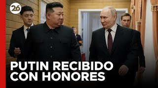 ASIA  Putin recibido con honores en Corea del Norte [upl. by Nylyrehc]