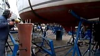 Yacht Charter GreeceKavas Yachting  Damaged keel amp hull restoration work [upl. by Eramat240]